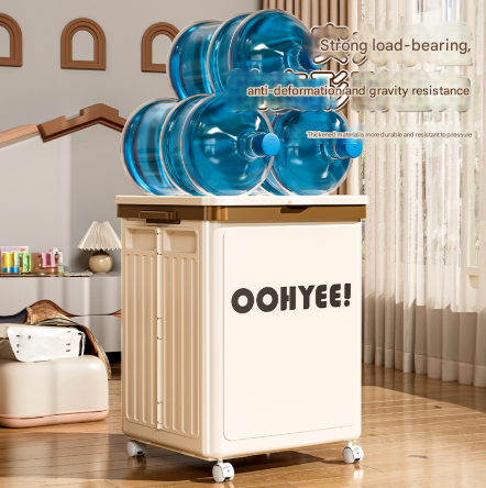 Beige Large Foldable Storage Box with Lid and Wheels - Heavy Duty Collapsible Toy Organizer Bin - Image 6