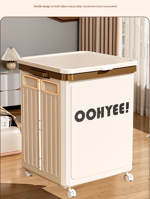 White Large Foldable Storage Box with Lid and Wheels - Heavy Duty Collapsible Toy Organizer Bin - Image 7