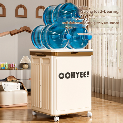 Light Green Large Foldable Storage Box with Lid and Wheels - Heavy Duty Collapsible Toy Organizer Bin - Image 6