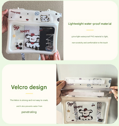 2 Pcs White Flower Pattern On Light Green background Cute Floating Waterproof Pouch - Touch-Sensitive Screen & Adjustable Strap - Image 6