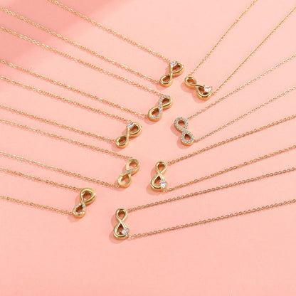 Style 2 Gold Infinity Necklace for Women - Dainty Titanium Steel Pendant with Sparkling Cubic Zirconia - Image 2