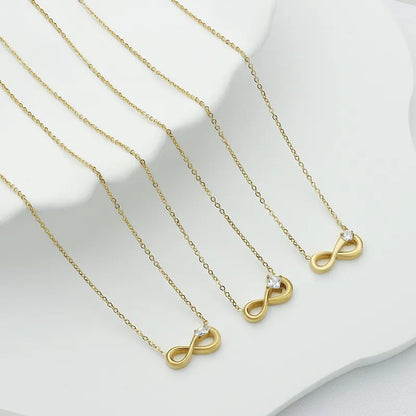 Style 3 Gold Infinity Necklace for Women - Dainty Titanium Steel Pendant with Sparkling Cubic Zirconia - Image 3