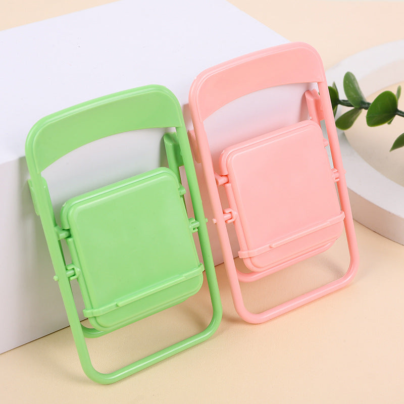 Color Mixing Adorable Mini Folding Chair Phone Stand - 4 Pack Cute Desktop Holder for Hands-Free Viewing - Image 7