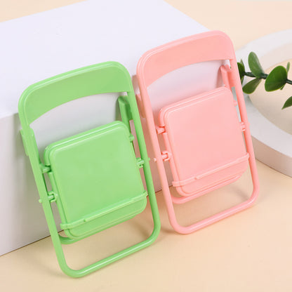 Color Mixing Adorable Mini Folding Chair Phone Stand - 4 Pack Cute Desktop Holder for Hands-Free Viewing - Image 7