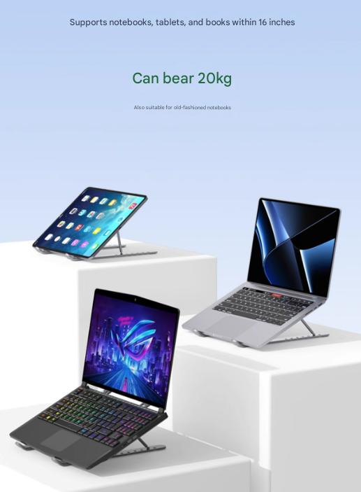 Black Adjustable Aluminum Laptop Stand with Detachable Cooling Fan - Portable Ergonomic Riser for Desk - Image 7