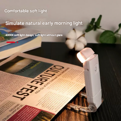 2 Pcs White USB Rechargeable Clip-on LED Book Light - 3 Color Modes & Dimmable Brightness for Eye-Caring Reading - Image 3