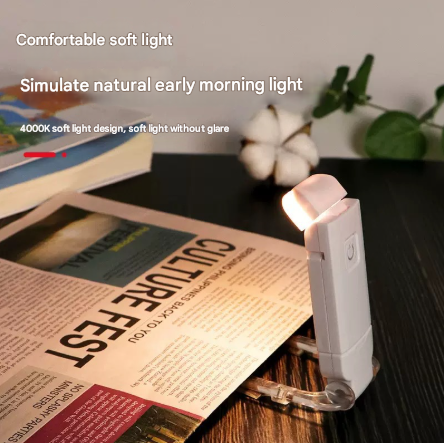2 Pcs Blue USB Rechargeable Clip-on LED Book Light - 3 Color Modes & Dimmable Brightness for Eye-Caring Reading - Image 3