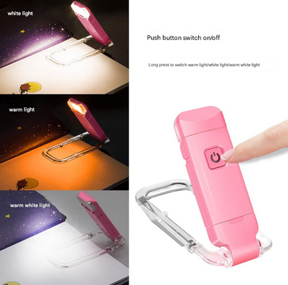 2 Pcs Blue USB Rechargeable Clip-on LED Book Light - 3 Color Modes & Dimmable Brightness for Eye-Caring Reading - Image 5