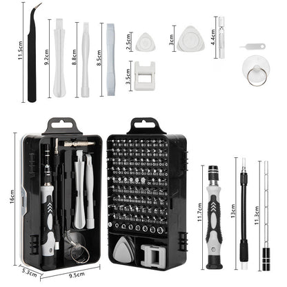 Red and Black Professional 115-in-1 Precision Screwdriver Set - Magnetic Repair Tool Kit for PC, Laptop, Phone & Electronics - Image 2