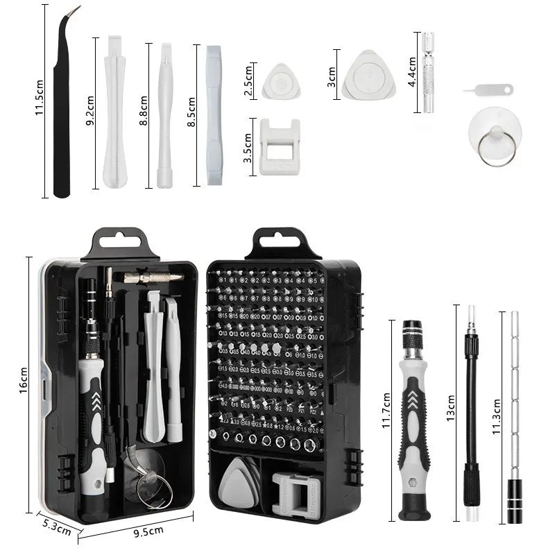 Red and Black Professional 115-in-1 Precision Screwdriver Set - Magnetic Repair Tool Kit for PC, Laptop, Phone & Electronics - Image 2