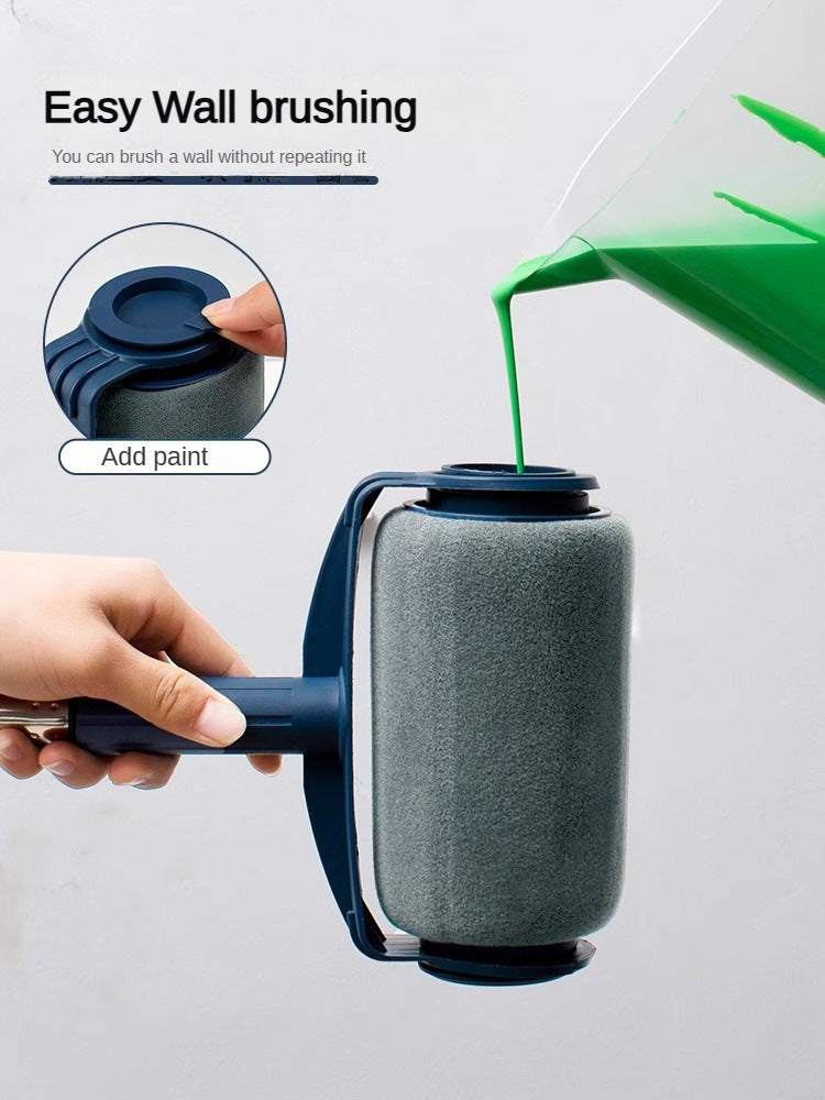 Dark Blue and Grey Pro Refillable Paint Roller Set with Extension Pole - No-Drip Easy Fill Wall Painting Tool Kit - Image 2