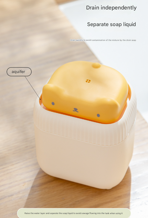 2 Pcs Yellow Cute Cat Press-to-Dispense Soap Pump & Sponge Caddy for Kitchen Sink - Image 5