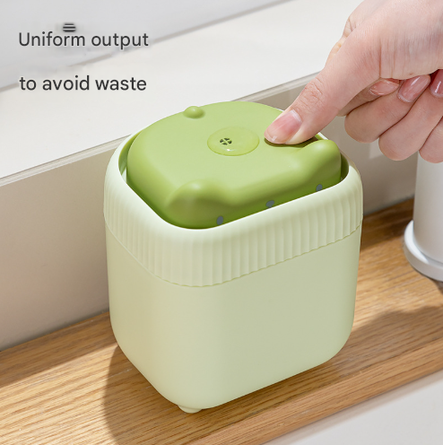 2 Pcs ( Green + Yellow ) Cute Cat Press-to-Dispense Soap Pump & Sponge Caddy for Kitchen Sink - Image 4