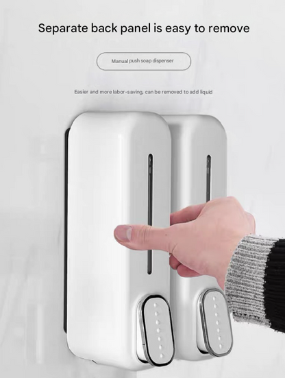 2 Pcs Silver Modern Wall-Mounted Press Soap Dispenser - 300ml Refillable Pump for Bathroom & Kitchen - Image 5