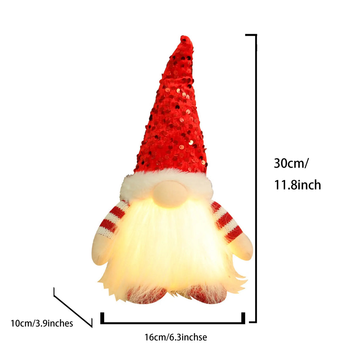 2 Pcs Red Charming Light-Up Christmas Gnome - Festive Nordic Plush Holiday Decoration
