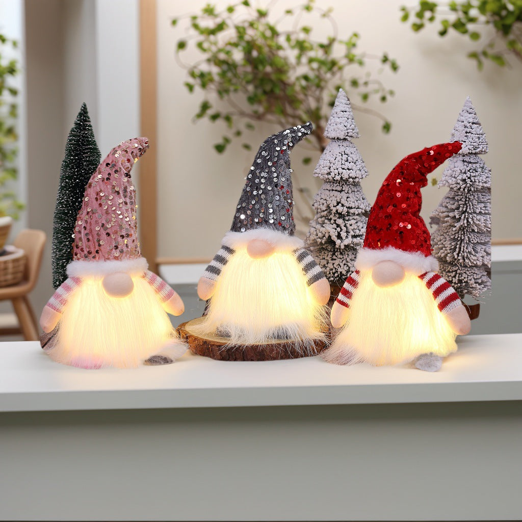 2 Pcs Green Charming Light-Up Christmas Gnome - Festive Nordic Plush Holiday Decoration - Image 4