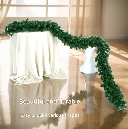 Classic Green Lush Artificial Christmas Garland - 2.7m Green Pine Vine with 280 Tips for Holiday Decor - Image 2