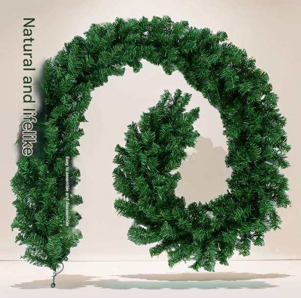 Classic Green Lush Artificial Christmas Garland - 2.7m Green Pine Vine with 280 Tips for Holiday Decor - Image 3