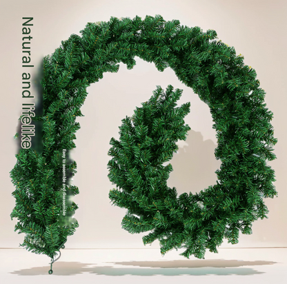 Classic Green Lush Artificial Christmas Garland - 2.7m Green Pine Vine with 280 Tips for Holiday Decor - Image 3