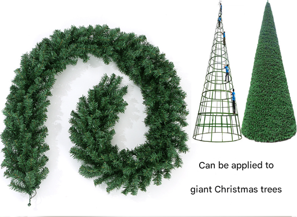 Classic Green Lush Artificial Christmas Garland - 2.7m Green Pine Vine with 280 Tips for Holiday Decor - Image 4