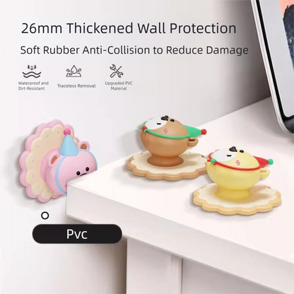 4 Pcs Brown Adorable Bear Wall Protector - Multi-Use Self-Adhesive Door Stopper Bumper - Image 5