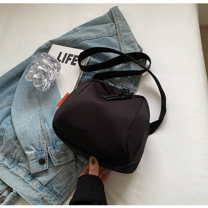 Black Lightweight Canvas Crossbody Bag - Minimalist Casual Shoulder Satchel with Adjustable Strap - Image 5