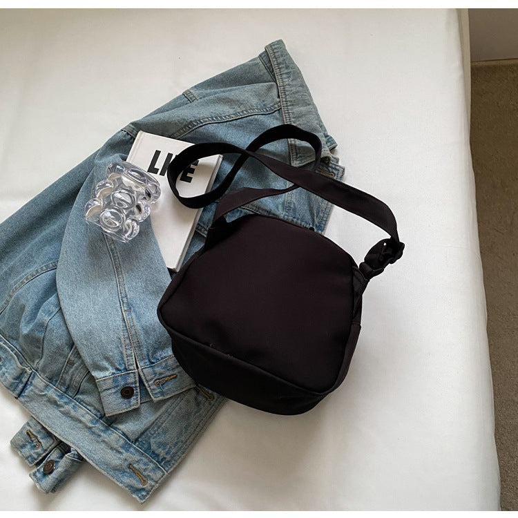 Black Lightweight Canvas Crossbody Bag - Minimalist Casual Shoulder Satchel with Adjustable Strap - Image 6