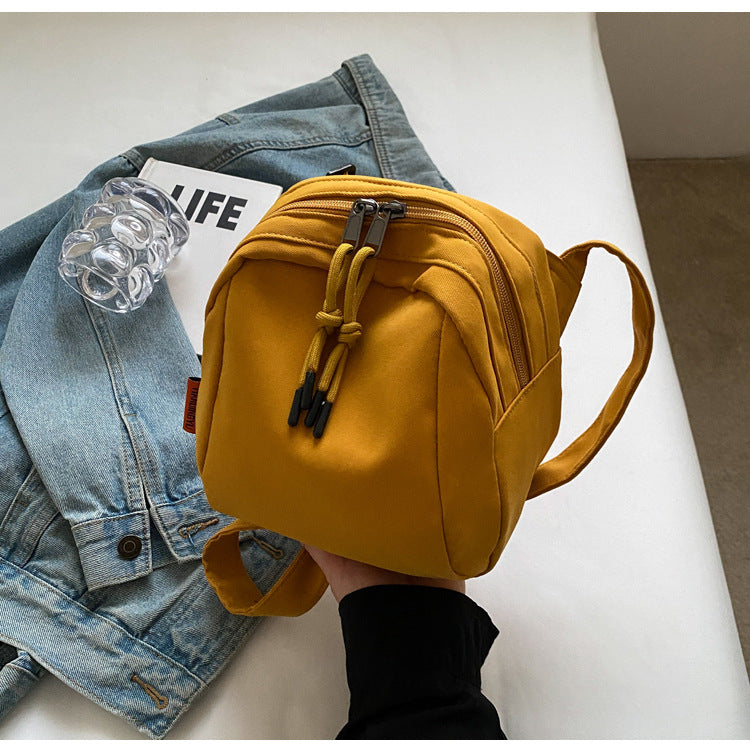 Yellow Lightweight Canvas Crossbody Bag - Minimalist Casual Shoulder Satchel with Adjustable Strap - Image 5