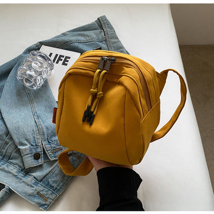 Yellow Lightweight Canvas Crossbody Bag - Minimalist Casual Shoulder Satchel with Adjustable Strap - Image 5