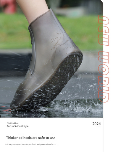 2 Pcs Size S Dark Grey Reusable Waterproof Shoe Covers - Heavy Duty Non-Slip Rain Boot Protectors - Image 9