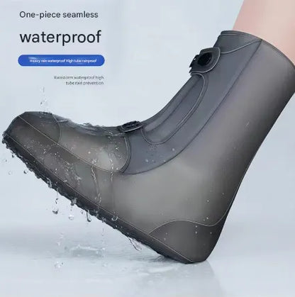 2 Pcs Size 2XL Dark Grey Reusable Waterproof Shoe Covers - Heavy Duty Non-Slip Rain Boot Protectors - Image 4