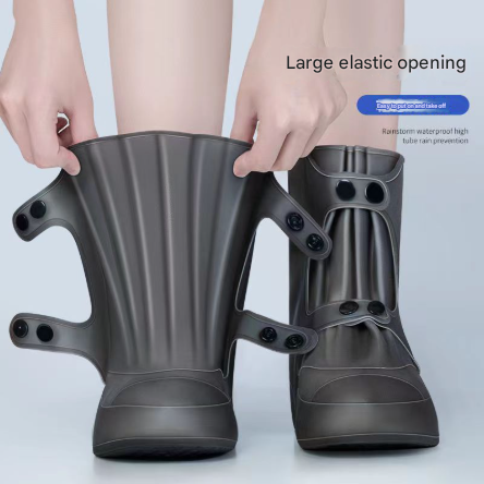 2 Pcs Size S White Reusable Waterproof Shoe Covers - Heavy Duty Non-Slip Rain Boot Protectors - Image 3