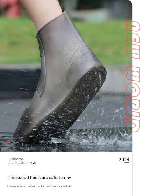 2 Pcs Size S White Reusable Waterproof Shoe Covers - Heavy Duty Non-Slip Rain Boot Protectors - Image 9