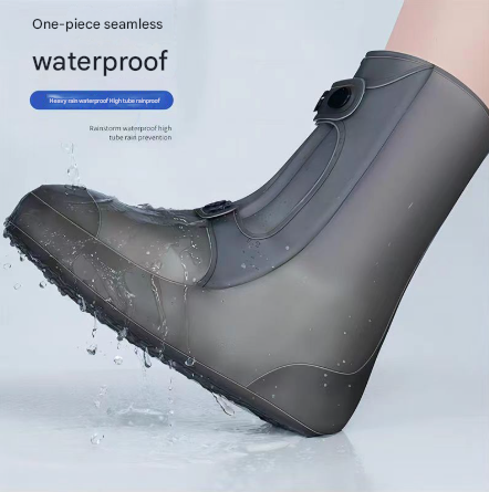 2 Pcs Size 3XL White Reusable Waterproof Shoe Covers - Heavy Duty Non-Slip Rain Boot Protectors - Image 4