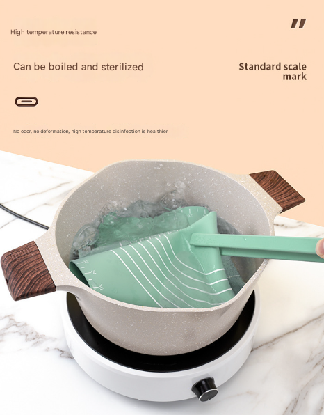 Dark Blue 3-Piece Silicone Baking Set - Non-Stick Pastry Mat with Measurements, Rolling Pin & Dough Scraper - Image 5