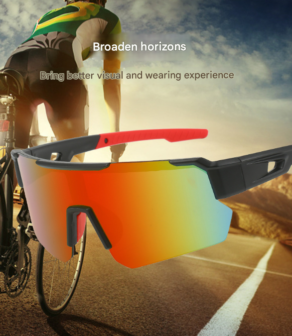 Black Unisex Sport Cycling Sunglasses - Lightweight Wraparound Eyewear for Running & Outdoor Activities - Image 3
