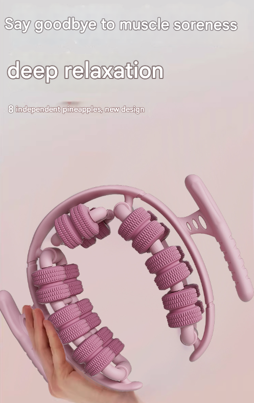 Purple 360° Wrap-Around Muscle Roller - 28-Wheel Massager for Legs, Arms & Calves - Image 4