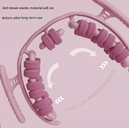 Pink 360°Wrap-Around Muscle Roller - 28-Wheel Massager for Legs, Arms & Calves - Image 6