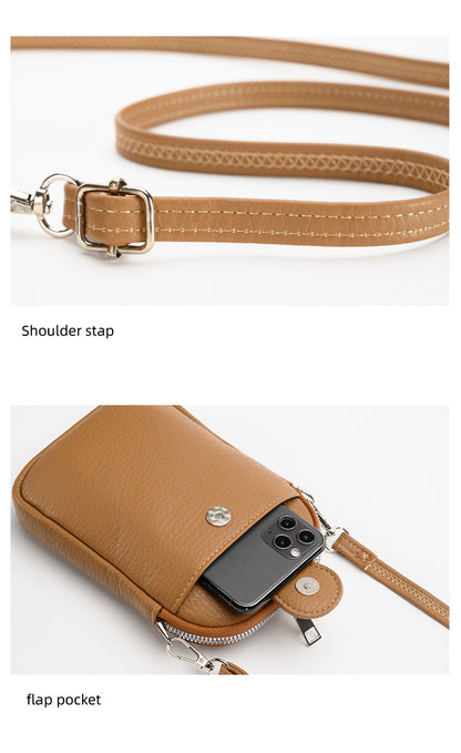 Brown Chic Crossbody Phone Bag - Womens PU Leather Mini Shoulder Purse with Adjustable Strap - Image 9