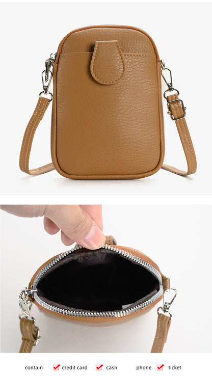 Black Chic Crossbody Phone Bag - Womens PU Leather Mini Shoulder Purse with Adjustable Strap - Image 5