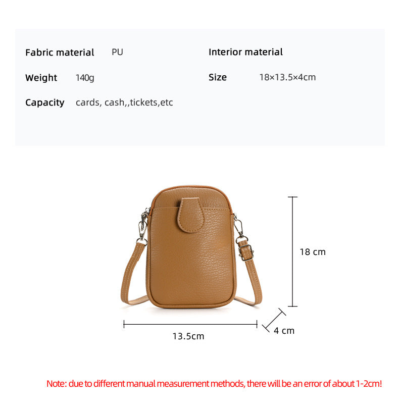 Grey Chic Crossbody Phone Bag - Womens PU Leather Mini Shoulder Purse with Adjustable Strap - Image 6