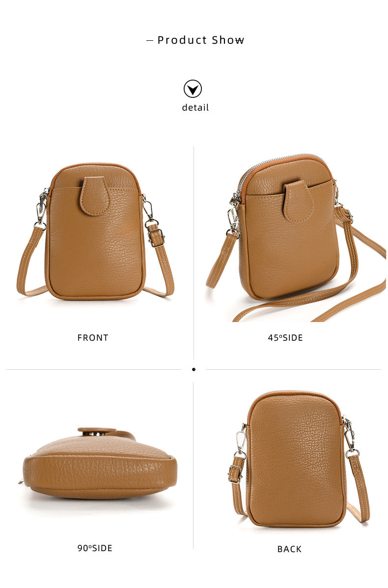 White Chic Crossbody Phone Bag - Womens PU Leather Mini Shoulder Purse with Adjustable Strap - Image 7
