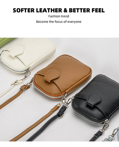 Green Chic Crossbody Phone Bag - Womens PU Leather Mini Shoulder Purse with Adjustable Strap - Image 4