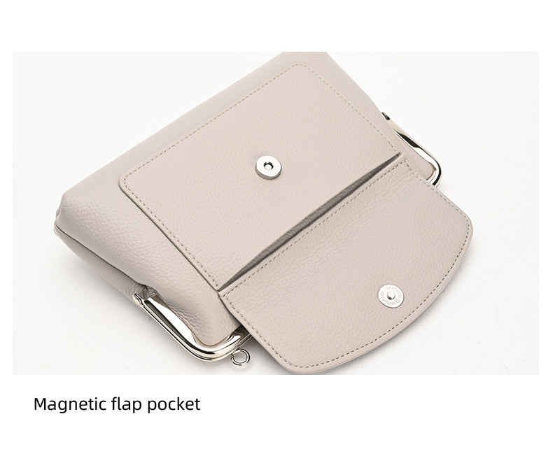 Pink Women's Vintage Kiss Lock Crossbody Bag - PU Leather Clutch Purse with Detachable Strap - Image 8