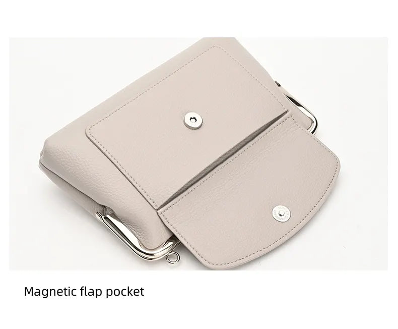 Pink Women's Vintage Kiss Lock Crossbody Bag - PU Leather Clutch Purse with Detachable Strap - Image 8