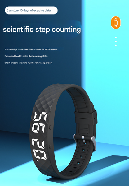 Yellow Smart Vibrating Alarm Watch - Digital Fitness Tracker Wristband with Pedometer & Sleep Monitor - Image 6
