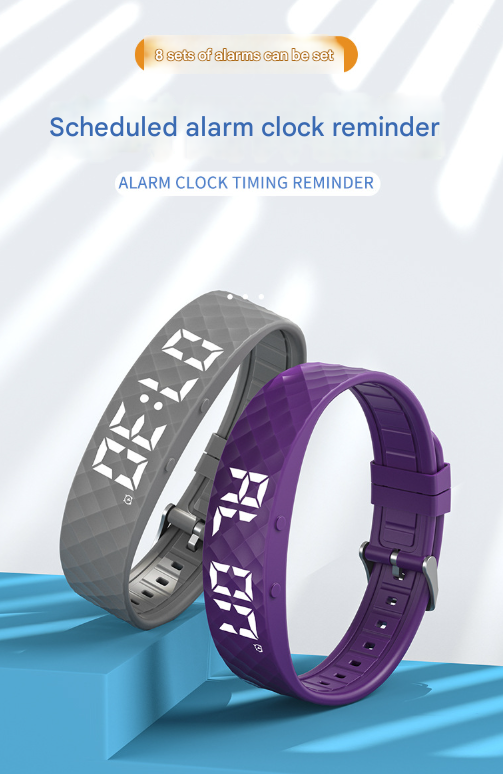 Yellow Smart Vibrating Alarm Watch - Digital Fitness Tracker Wristband with Pedometer & Sleep Monitor - Image 7