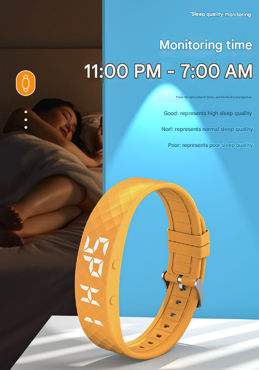 Grey Smart Vibrating Alarm Watch - Digital Fitness Tracker Wristband with Pedometer & Sleep Monitor - Image 8