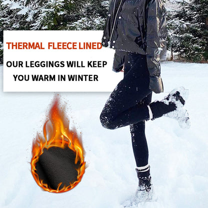 Size M Grey Women's Mid Waist Plush Leggings with Pockets - Autumn and Winter Leggings with Pockets - Image 2