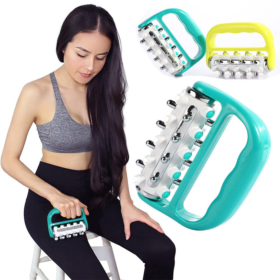 Light Green Ergonomic Body Roller Massager - Handheld Deep Tissue Tool for Muscle Relief and Fascia Release - Image 2
